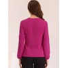 INSPIRE CHIC Women's Chiffon Semi Sheer Keyhole Neck Elegant Work Blouse - 4 of 4