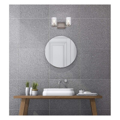 Cassie Satin Nickel 2-Light Wall Sconce with Clear Glass Shade