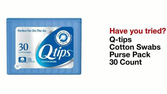 Q-Tips Blue Purse Pack Cotton Swabs - 30ct, 2 of 6, play video