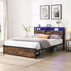NicBex Platform Bed Frame with Wooden Headboard and Footboard,Metal Platform Bed with RGB LED,Charging Station and 2 Drawers,Easy Assembly,Black - 4 of 4
