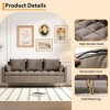Modern 3-Seater Faux Leather Sofa with Lift-Up Chaise & Hidden Storage – Adjustable Height Lounge Couch with 5 Decorative Pillows, Brown - 4 of 4