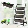 Costway 2PCS 4 FT 4-Tier Vertical Raised Garden Bed Elevated Planter w/4 Container Boxes - 4 of 4