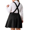Women's Plus Size Sleeveless Adjustable Strap Vintage Faux Suede Overall Dresses - Agnes Orinda - 4 of 4
