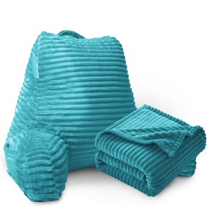 Nestl Reading Pillow for Bed with Fleece Blanket, Standard Bed Pillows for Sitting Up in Bed, Bed Rest Pillow - 1 of 4