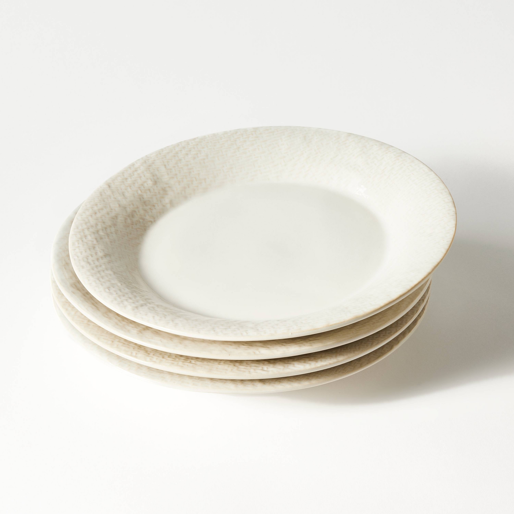 4pc 10.75" Stoneware Dinner Plate Set Cream - Threshold™ designed with Studio McGee : Scratch-Resistant, Microwave & Dishwasher-Safe