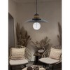 Cal Lighting 60W Mineola Metal Mini Pendant with Burlap Design - 2 of 4
