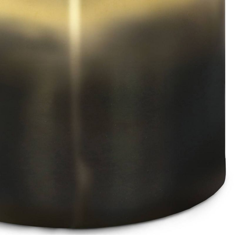 Lance Metal Cylinder Accent Table Ombre Black/Gold - WyndenHall, 5 of 7
