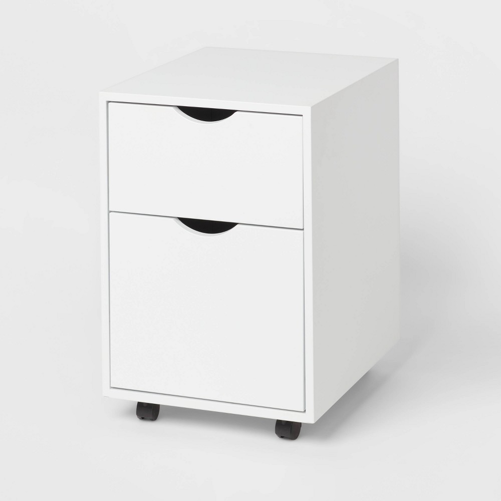 Photos - File Folder / Lever Arch File Metal File Cabinet with Two Drawers White - Brightroom™