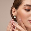 EVERLY JEWELRY | Yellow Plated Sterling Silver 4/5 CT TGW Created Emerald & 8.5 - 9 MM Cultured Freshwater Pearl Fashion Post Earrings - 4 of 4