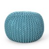 NicBex Modern Round Pouf, Knitted Cotton Bean Bag Chair for Living Room, Bedroom, Dorm, No Assembly, Aqua - 3 of 4