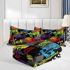 Race Car Comforter Set Twin Size – 3Pcs Extreme Sports Bedding with Cool Cars & Checkered Flags, Boys Girls Men Quilt Set with 2 Pillowcases - 4 of 4