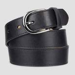 Women's Fashion Skinny Leather Jean Belt with Polished Buckle - A New Day™