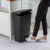 Sterilite Rectangular Step On  Kitchen Plastic Indoor Wastebasket with Wide Opening Lid and Comfort Handle for Home - image 4 of 4