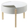 32.5" Round Coffee Table with Hidden Storage ¨C Natural Finish, Perfect for Living Room - 3 of 4