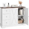 Garvee 46.85" White Farmhouse Buffet Cabinet with 3 Drawers and Adjustable Shelves ¨C Heavy Duty Sideboard for Kitchen, Dining, Living Room - 4 of 4