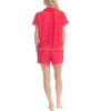 Ocean Pacific Nautical Nights Short PJ Set, Red Pink Stripe, Small - 2 of 3