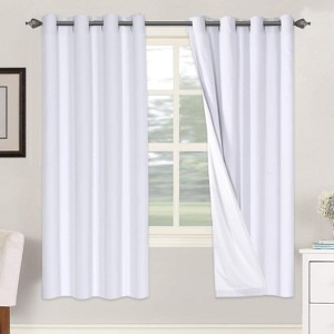 H.Versailtex Linen 100% Blackout Curtains Thermal Insulated Linen Drapes, Grommet White Liner Sold of 2 Panels - 1 of 4