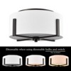 Claxy Oil Rubbed Bronze Flush Mount Ceiling Light Drum White Fabric Shade - 3 of 4