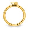Black Bow Jewelry Sterling Silver 14k Yellow Gold Plated Stackable Whale Tail Ring - 2 of 4
