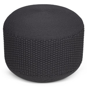 BirdRock Home Woven Knitted Indoor or Outdoor Pouf - Grey - 1 of 1