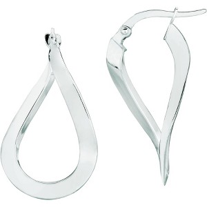 14k Yellow Gold or White Gold 29mm Teardrop Twist Freeform Earrings - 1 of 4