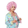 Anna-Kaci Women Silk Bonnet for Sleeping Satin Lined Hair Bonnet with Floral Tie Band for Curly Hair Protection - 4 of 4