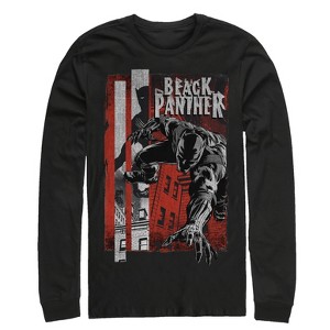 Men's Marvel Black Panther Lurk Long Sleeve Shirt - 1 of 3