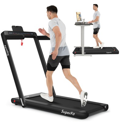 SuperFit 2.25HP 2 in 1 Folding Treadmill with App, Speaker and