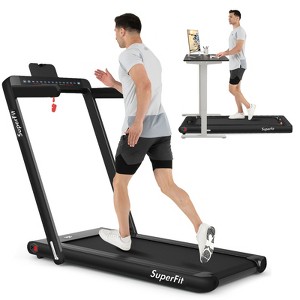 SuperFit 2.25HP 2 in 1 Dual Display Treadmill Jogging Machine W/ Speaker - 1 of 4