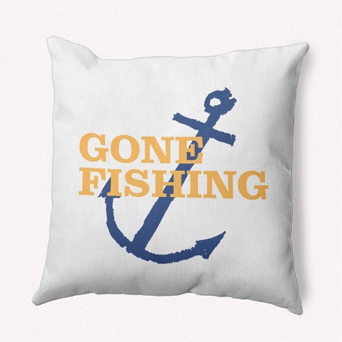 Gone fishing clearance pillow