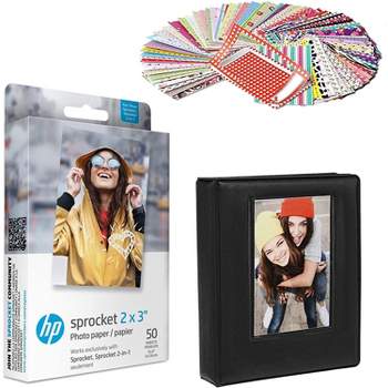HP Sprocket 2x3" Premium Zink Sticky Back Photo Paper (50 Sheets) Starter Bundle