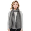 Anna-Kaci Vintage Textured Striped Scarf Lightweight Fringed Soft Warm Wrap Shawls for Women - 2 of 4