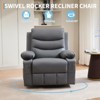 Recliner Chair - Oversized Manual Reclining Rocking Chair, 360 Swivel Glider with Cup Holder, Massage and Heat, Sofa for Adults, Living Room, Bedroom - 2 of 4
