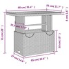 vidaXL Patio Table Gray 35.4 In.x21.7 In.x28 In. Poly Rattan and Acacia Wood - 4 of 4