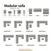 129.14" Convertible Corduroy Modular Sectional Sofa with 2 Storage Ottoman, Console and USB Ports - 2 of 4