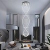 Ludomide Crystal Chandelier Modern Spectacular Spiral Raindrop Luxury Flush Mount Long Chandelier Light Fixtures for Stair Foyer Entryway - 2 of 4