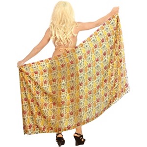 LA LEELA Women's Bikini Beachwear Sarong Swimsuit Swim Cover Up Summer Wraps Bathing suit Swimwear Beach for Women One Size Multicolored, Floral - 1 of 4
