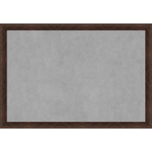 39"x27" Narrow Framed Magnetic Board Warm Walnut - Amanti Art: Metal Wall Mount, Office Decor, No Choking Hazard - 1 of 4