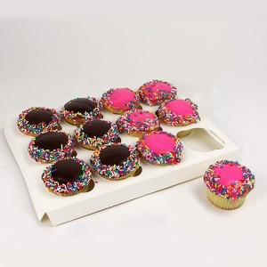 O'Creme Insert Only with White Top and Bottom for Holding 12 Cupcakes in a 14 Inch x 10 Inch Cake Box - Pack of 100 - 1 of 4