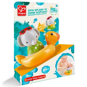 Hape: Spin Splash 'n' Swim Elephant - Bathtime Windup Spinning Toy, 18mo+ - 1 of 4