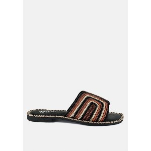 Kente Patterned Raffia Slip-On Flats Women - 1 of 4