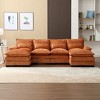 110.63" Modern U-Shaped Sectional Sofa with Pillows, Luxury Chenille Fabric Couch 4W - ModernLuxe - 2 of 4