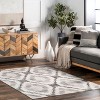 Nuloom Eliise Faded Trellis Machine Washable Indoor Area Rug Light Gray 3' 8" x 6' - 2 of 4