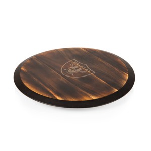 NFL Las Vegas Raiders Fire Acacia Wood Lazy Susan Serving Tray - 1 of 3