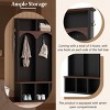 INFURNIC Decorative Storage Cabinets Farmhouse Wooden Hall Tree with Bench Hooks and 7 Cubbies for Entryway, Black, 59"*15.7"*76.7" - 4 of 4