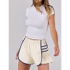 Imily Bela Womens Pleated Workout Shorts with Contrast Stitch Quick Dry Gym Running Shorts Elastic Waist - 2 of 4