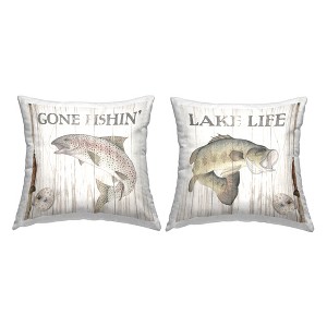 Stupell Industries Lake Life Fishing Phrases (Set of 2) - 1 of 3