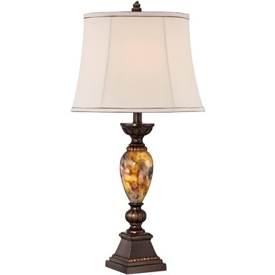 Kathy Ireland Mulholland Marbleized Lamp with Table Top Dimmer