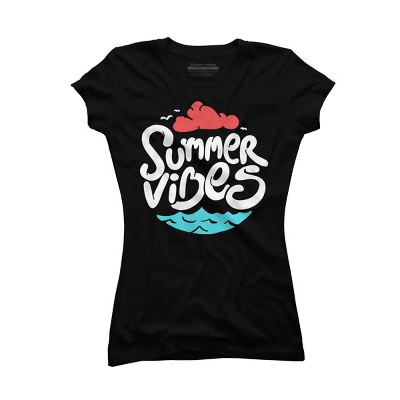 Junior's Design By Humans Ocean Summer Vibes By sebiondbh T-Shirt
