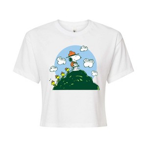 Women's - Peanuts - Beagle Scouts Hill Cropped Graphic T-Shirt - 1 of 4